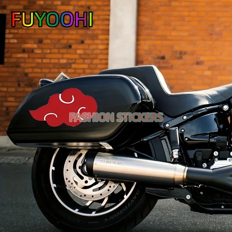 شارات FUYOOHI Red Cloud: ملصقات مقاومة للماء والخدش للدراجات النارية والسيارة والشاحنة والإكسسوارات - رمز الحظ الجيد