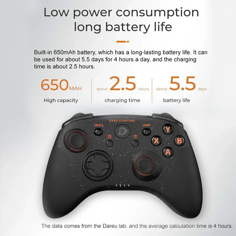 DAREU Bluetooth Gamepad Wireless Game Controller 360 ° PC Joystick Dualshock Controller für Android TV Telefon Schalter