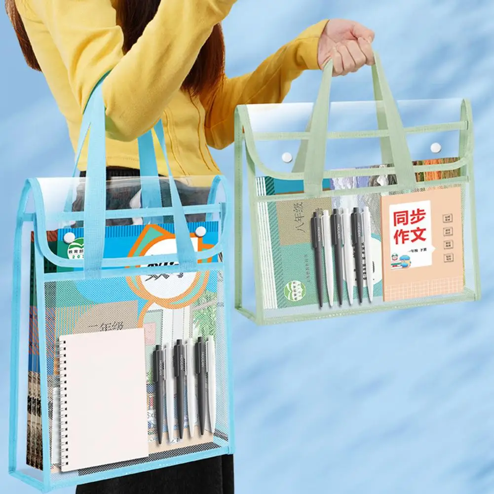 Расширяемая прозрачная пластиковая папка для файлов с застежкой-кнопкой, водонепроницаемая сумка для файлов формата А4, портативная сумка для документов, сумка для