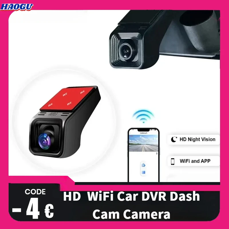 HAOGU HD  WiFi Car DVR Dash Cam Camera 1080P 24H Parking Monitor APP Control Car Driving Video Recorder for all cars