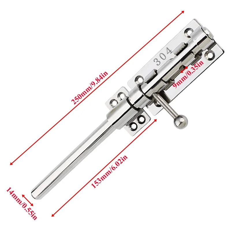 Slide Bolt Gate Latch Barrel Bolt Latch Heavy Duty Door Security Lock Thickened Door Latches Hardware For Barn Etc