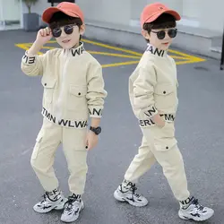 Boys' Clothes Sets Coat+Pants 2PCS/Set Cotton 2023 Spring Autumn Sportswear Suit Tracksuit Teenagers Children Clothing