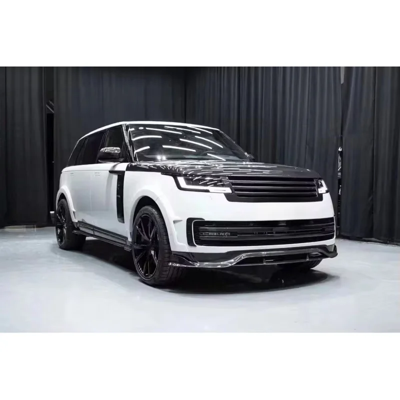Top Grade  Dry Carbon Body Kit Front Lip Diffuser Spoiler Hood Wide Bumper for Sports Coupe Off-Road