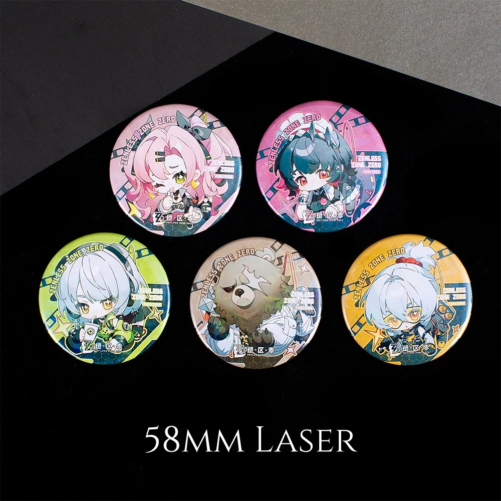 New Zenless Zone Zero Laser Badge Ellen Joe Nicole Hoshimi Miyabi Grace Cute Cartoon Anime Pin Game Cosplay Jewelry Brooch Gift