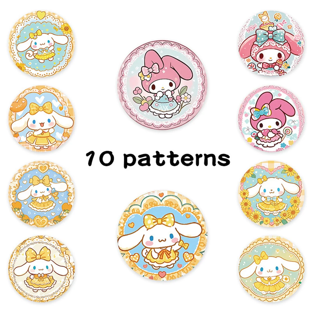 500 pz/rotolo Simpatico Cartone Animato Cinnamoroll Sanrio Adesivi Kawaii My Melody Adesivo Laptop Telefono Cancelleria Divertente Etichetta di Tenuta Decalcomanie