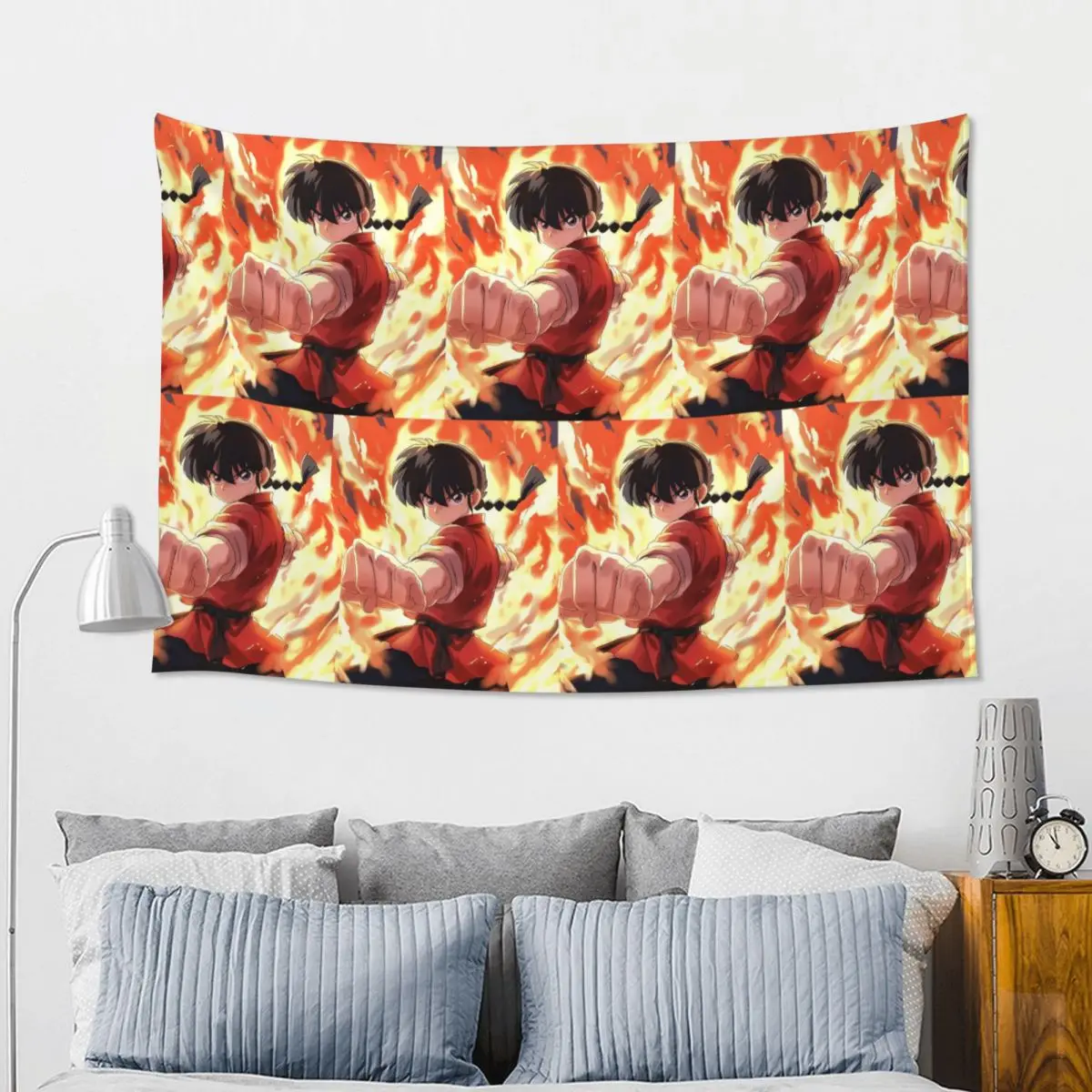 Ranma  Saotome Pig Girls Tapestry Art Wall Hanging Aesthetic Home Decoration Tapestries for Living Room Bedroom Dorm Room
