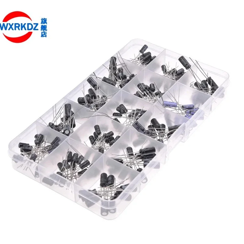 

120pcs Electrolytic Capacitor 16V 25V 50V Aluminum Electrolytic Capacitor Kit 12 Values 1uF-470uF DIP Electrolyte Capacitors