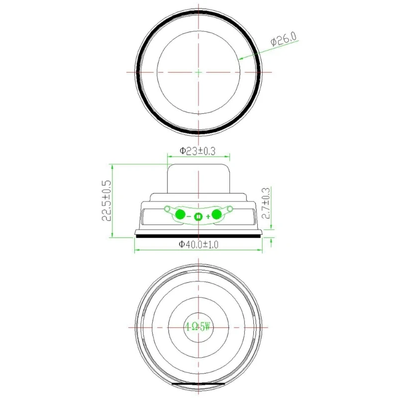 Replacement 40mm Internal Speaker 5W 4Ohm Speaker for Home Projects