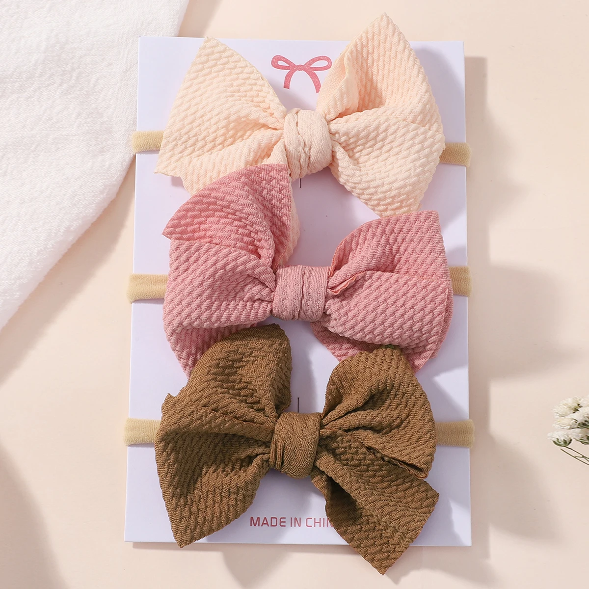 3 stücke Baby Mädchen Baumwolle Bowknot Stirnband Set Handgemachte Neugeborenen Bogen Haarbänder Kinder Outdoor Kleinkind Kinder Haar Zubehör