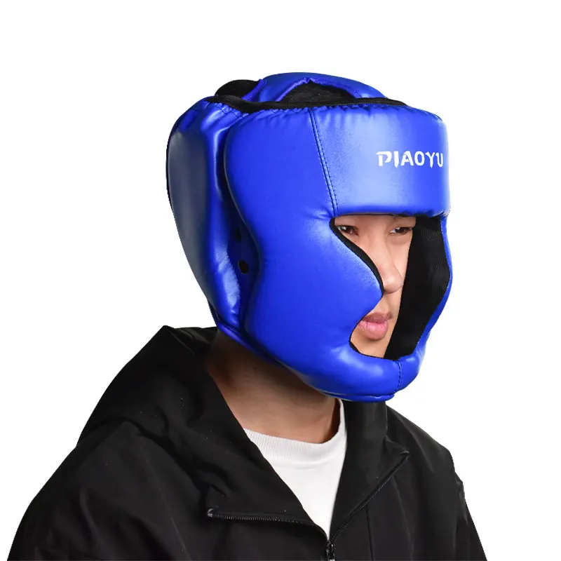 1pc Full-covered Pu Boxing Helmet Adults Muay Thai Training Sparring Boxing Headgear Gym Equipment Taekwondo Head Guard