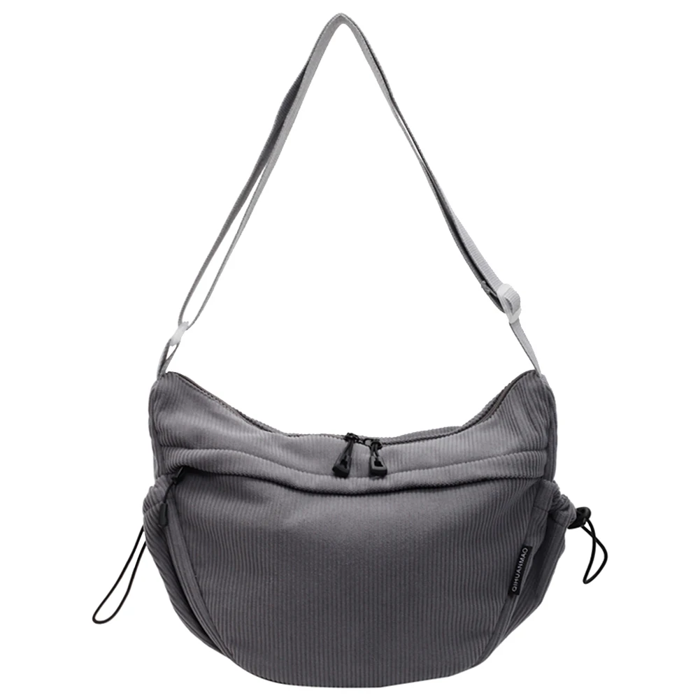 

Вельветовая повседневная сумка в форме полумесяца, большая вместительная модная сумка на плечо, регулируемый ремень, сумка через плечо в форме полумесяца, сумка-саквояж с напуском