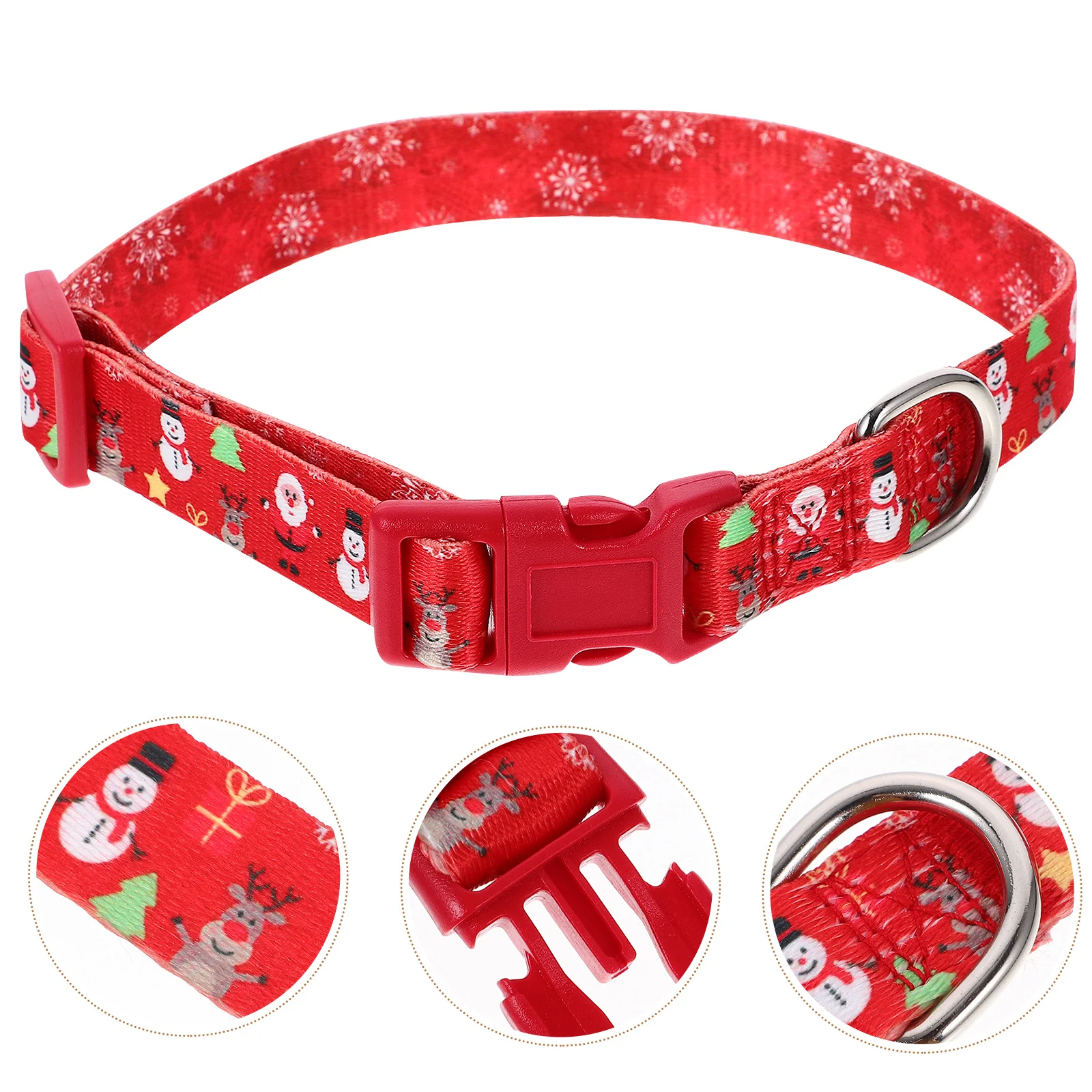 

Christmas Puppy Collar Adjustable Lightweight Dog Collar for Small Dogs Holiday Party Gathering Decorative Pet Accessory