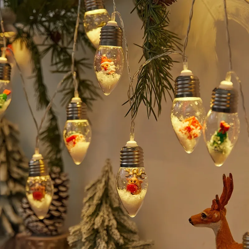 

New camping christmas led bulb decoration santa snowman christmas tree room picnic ambient light