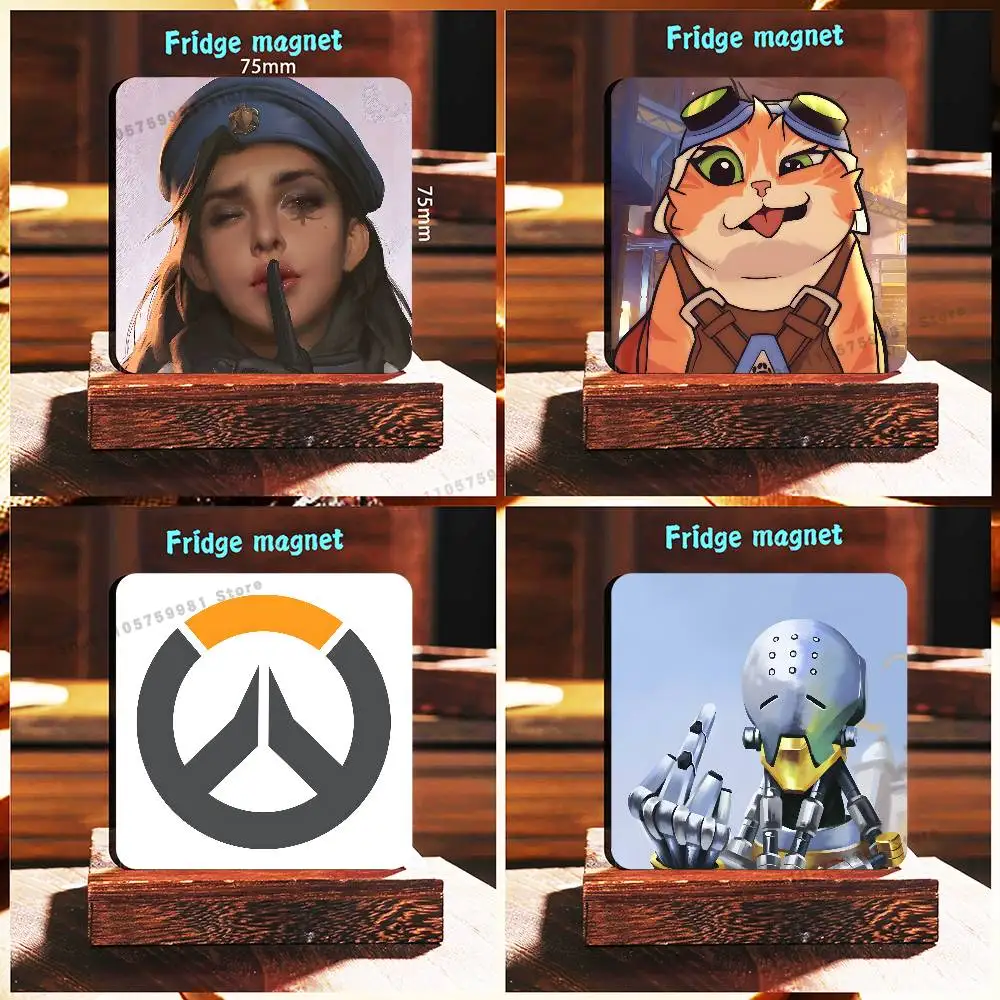 Pop Game O-Overwatch Cartoon Fridge Magnetic Magnet PVC Memorial Decor for Family Friends Students Adults