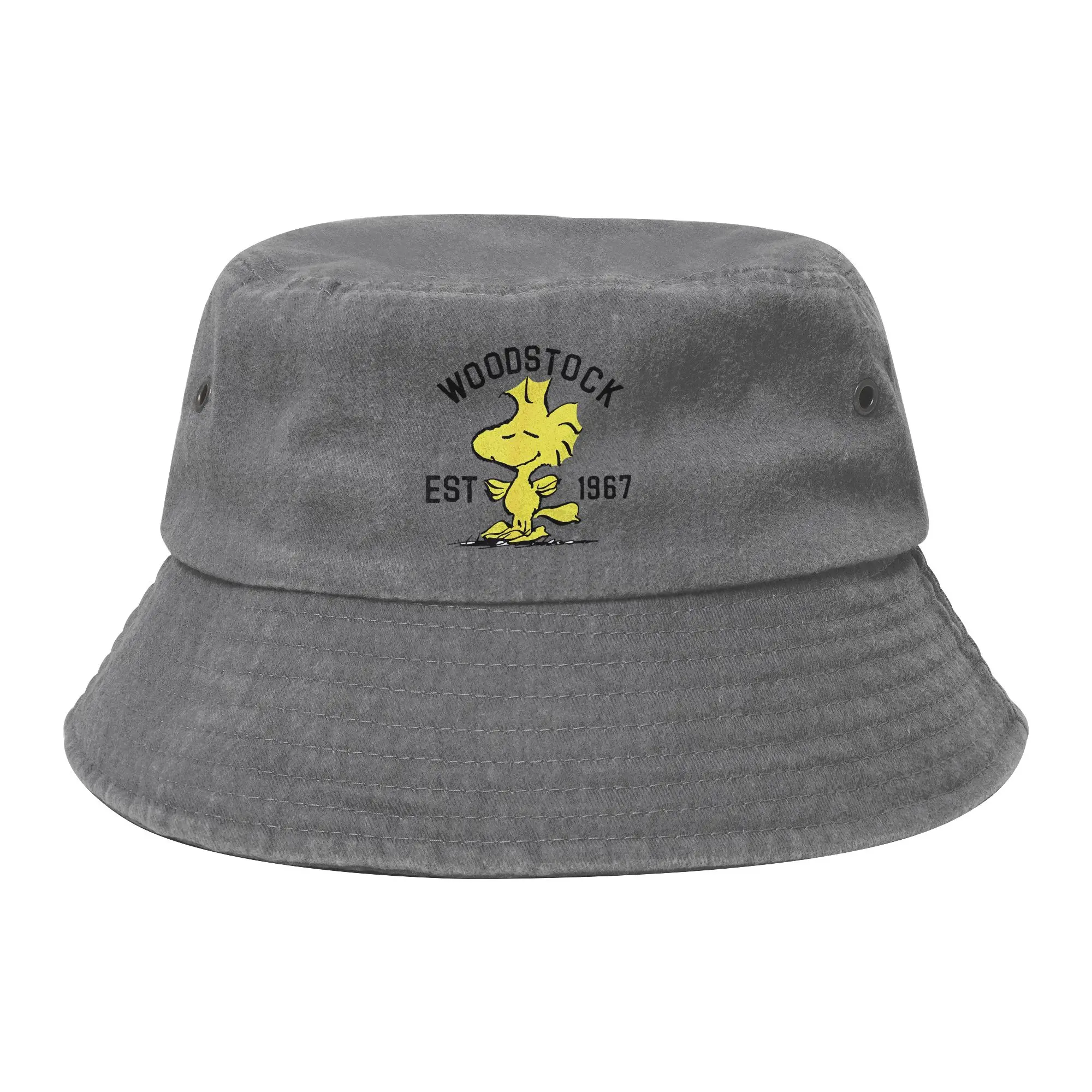 Vocation Snoopys Woodstock Bucket Hats Unisex Distressed Denim Washed Sun Hat Cartoon Bob Hat Fisherman Caps