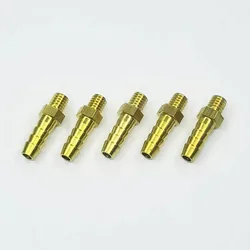 5PCS 3mm 4mm 5mm 6mm 8mm 10mm OD Hose Barb M3 M4 M5 M6 M8 M10 Metric Male Thread Brass Pipe Fitting Coupler Connector Adapter