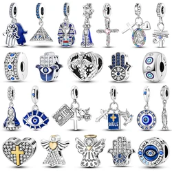 925 Sterling Silver Charms Spinning Eye Cross The Virgin Mary Beads Fit Original Bracelet For Women Jewelry Making