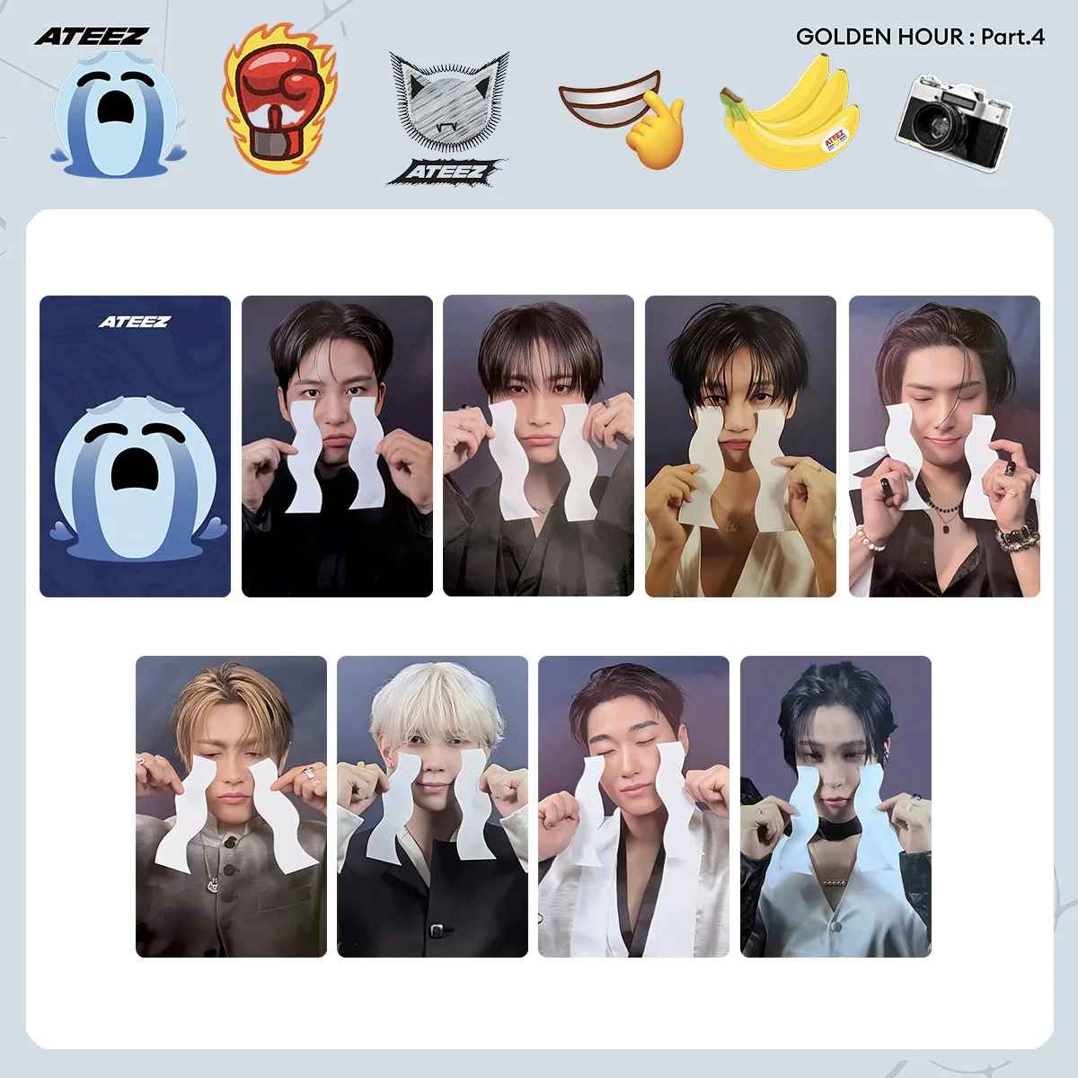 8Pcs/Set ATEEZ New Album GOLDEN HOUR Part.4 Lomo Cards Postcard Seonghwa Hongjoong Yunho Jongho Mingi Yeosang Wooyoung Fans Gift