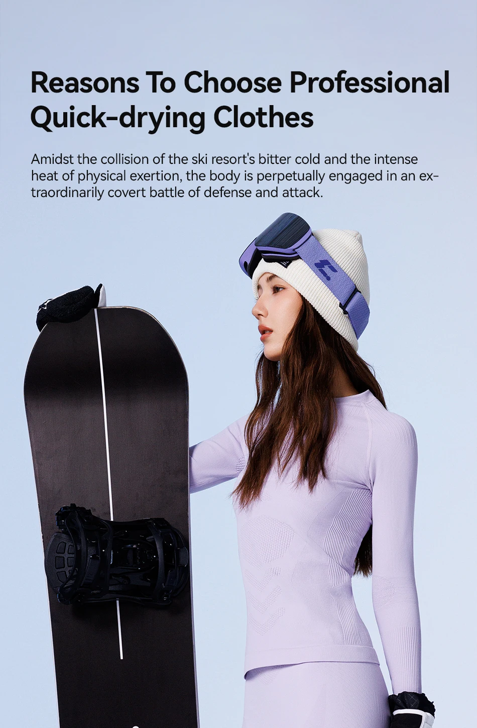 COPOZZ Nahtloses Ski-Thermo-Unterwäsche-Set für Damen und Herren, hochelastisch, Rundhalsausschnitt, schnell trocknend, feuchtigkeitsableitend, Sport-Baselayer, lange Unterhose – Detail 16
