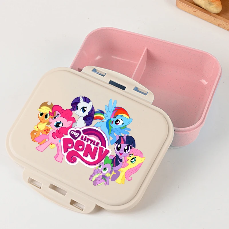 Lonchera Bento de My Little Ponys con diseño de dibujos animados kawaii, lonchera infantil, recipientes para almacenar alimentos escolares, regalos de cumpleaños para niños