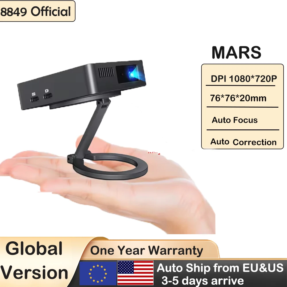 8849 MARS Mini Projector Portable HD 1080P Video Proyector Auto Focus Keystone Outdoor Beamer For Andorid ios Smart Home Theater