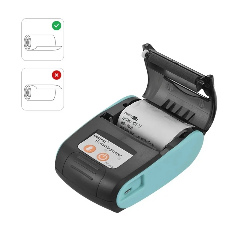 GOOJPRT PT-210 Portable Thermal Printer Handheld 58mm Receipt Printer for Retail Stores Restaurants Factories Logistics