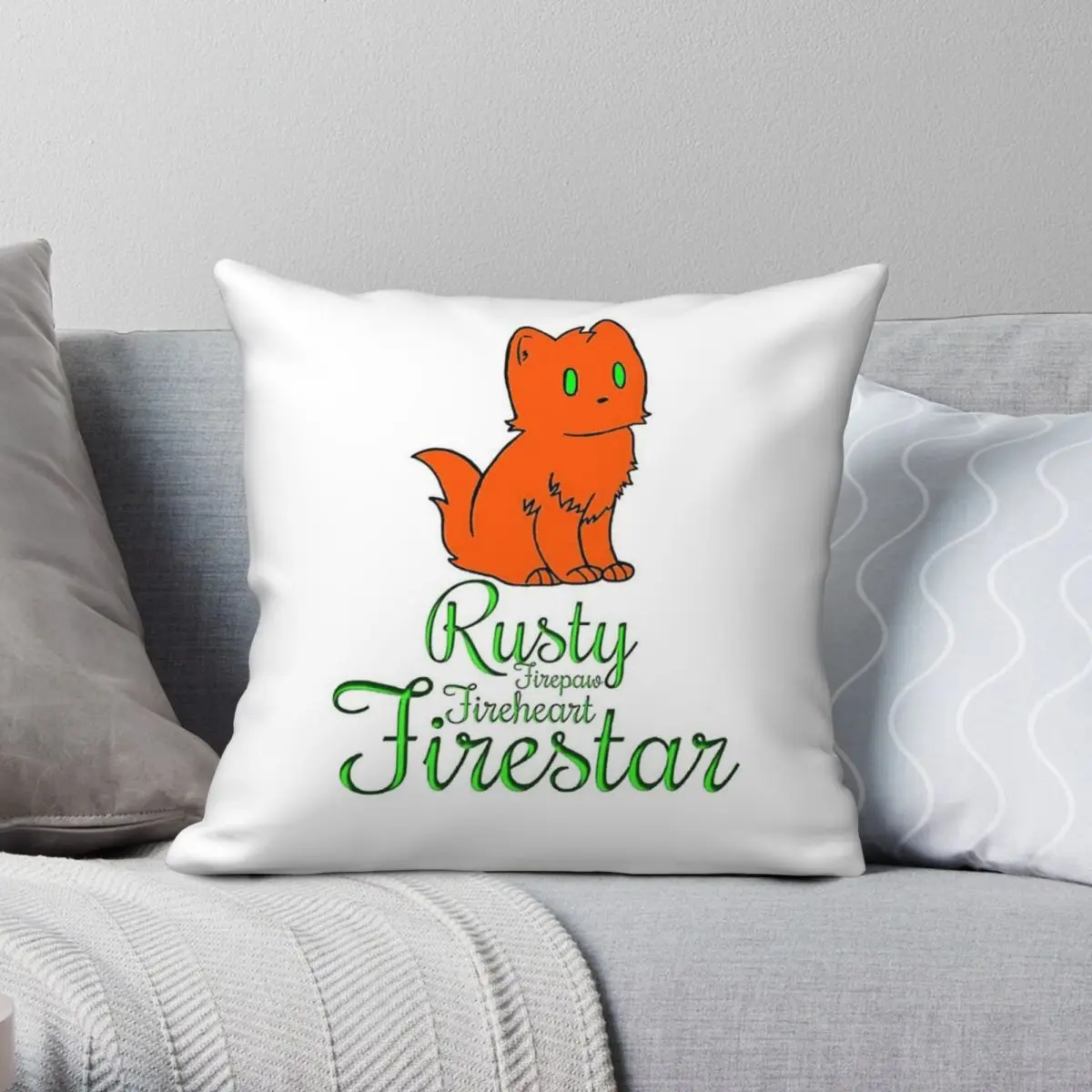 

Наволочка с рисунком воинов и кошек, из полиэстера и льна