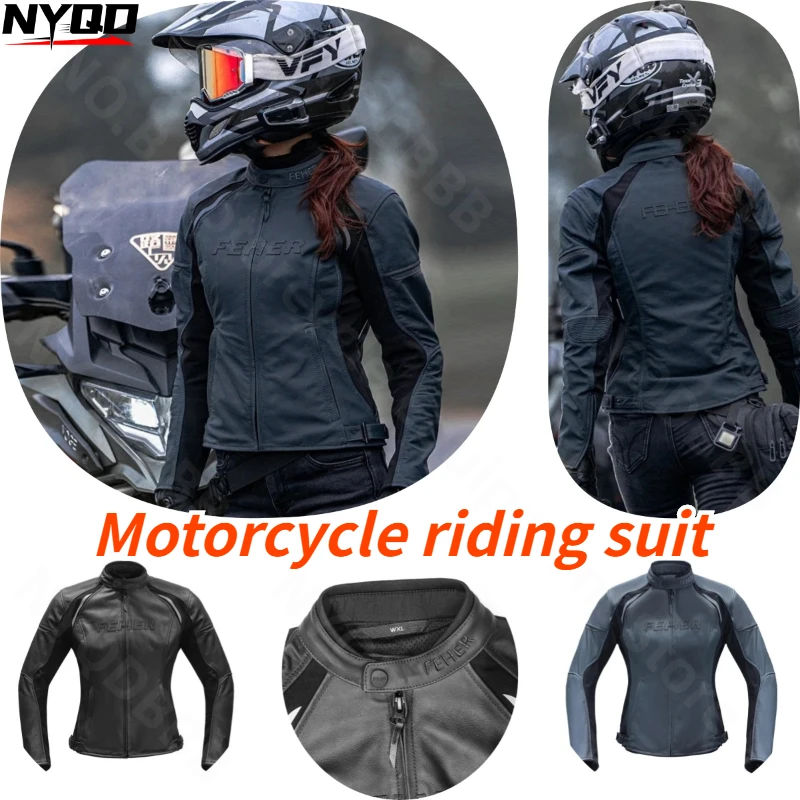 Cycling Suit Leather Jacket Female Knight Slim Fitting Jacket Winter Windproof and Warm Motorcycle Jacket Female라이딩 웨어