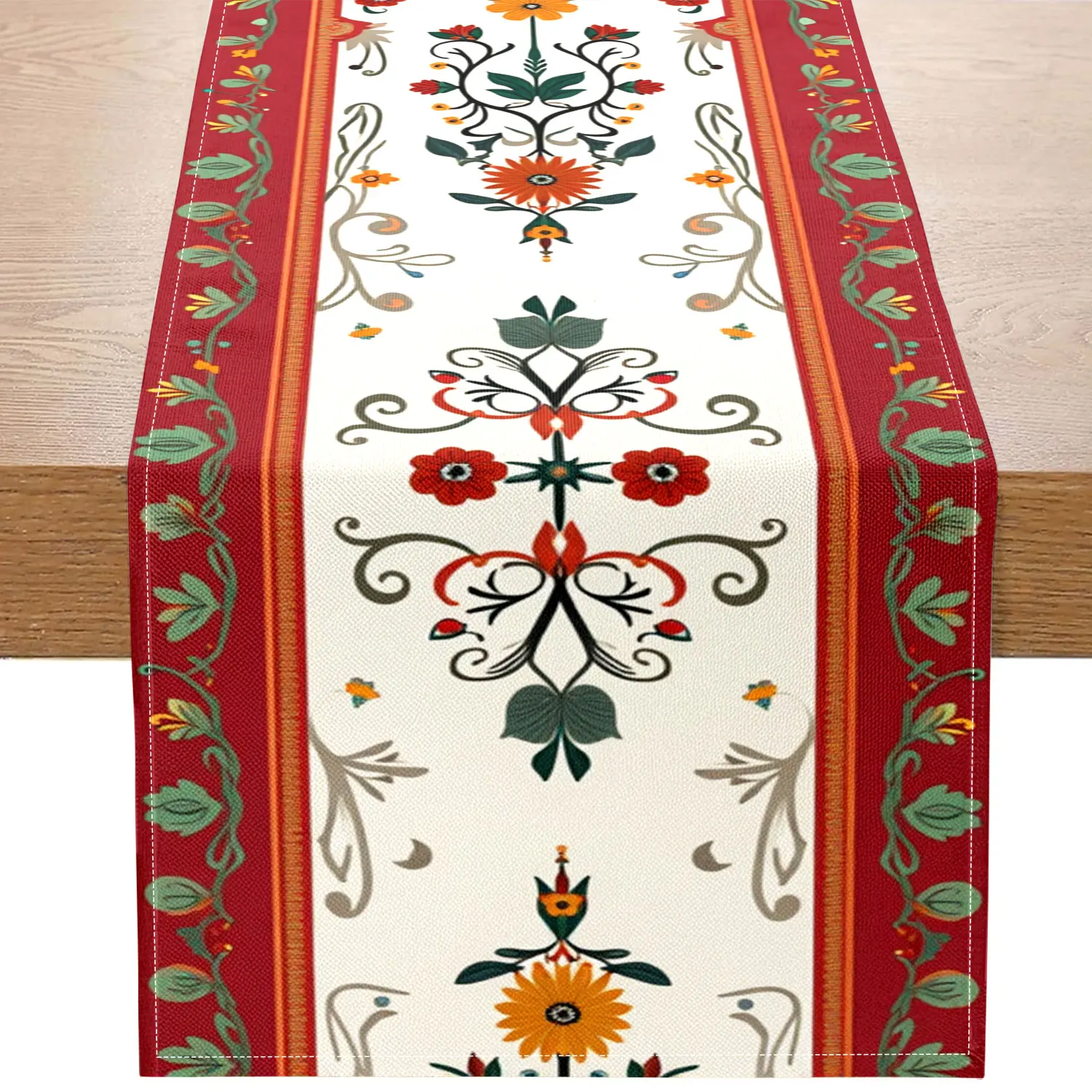 1 Piece of Mexican-Style Table Runner, Featuring Floral Patterns, Suitable for Exotic Home Decor and Cultural Events