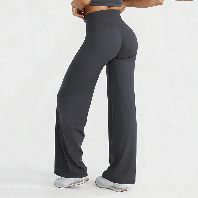 Yoga High Waist Flared Leggings Women Gym Naked Feel Lift The Hips Wide Leg Pants Woman Pilates Running Sport Trousers