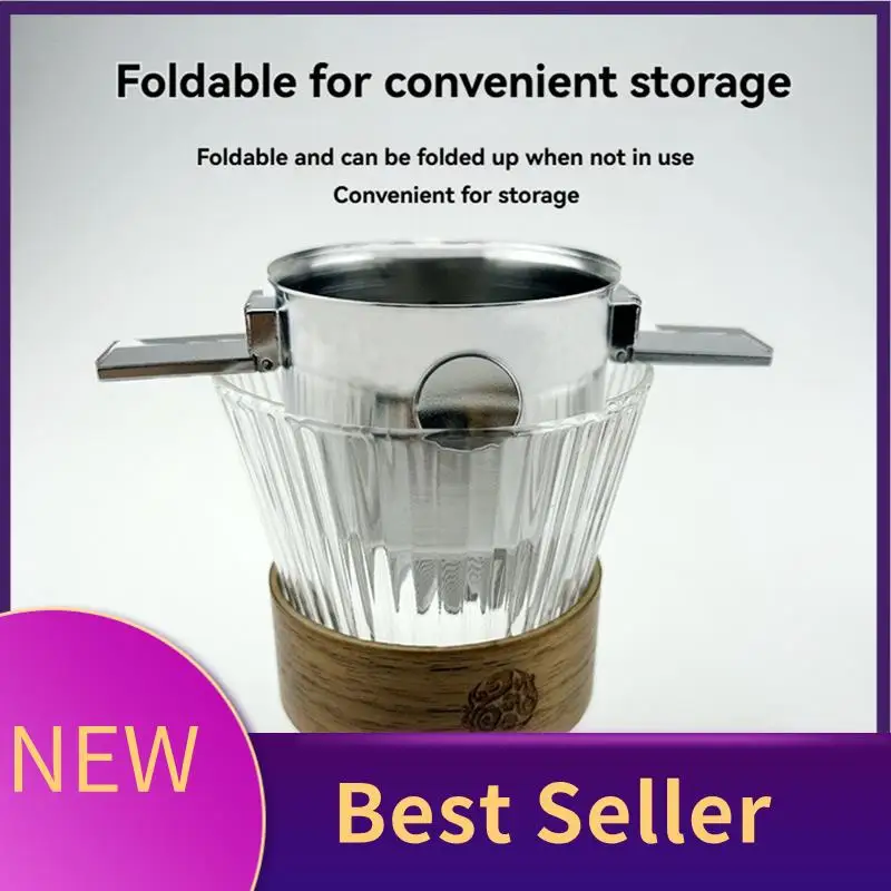 

B46C Stainless Steel Coffee Dripper Portable Pour Over Coffee Filter Reusable Slow Drip Coffee Filter For Travel Camping