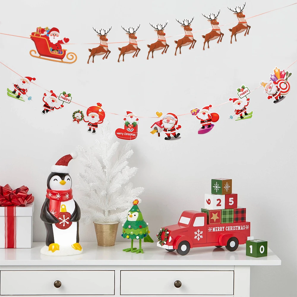 2 متر عيد الميلاد الديكور سانتا كلوز العلم رفع شجرة عيد الميلاد قلادة للمنزل ديكور 2026 السنة الجديدة حفلة هدية نافيداد اكسسوارات