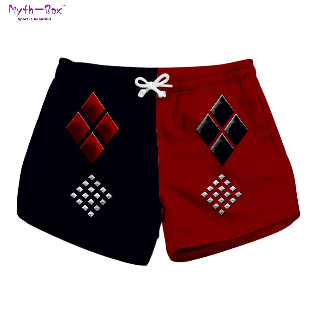 Summer Women Beach Shorts Drawstring Short Pants Clown 3D Print Thin Loose Surfing Board Shorts Quick Dry Pocket Trunks Swimwear