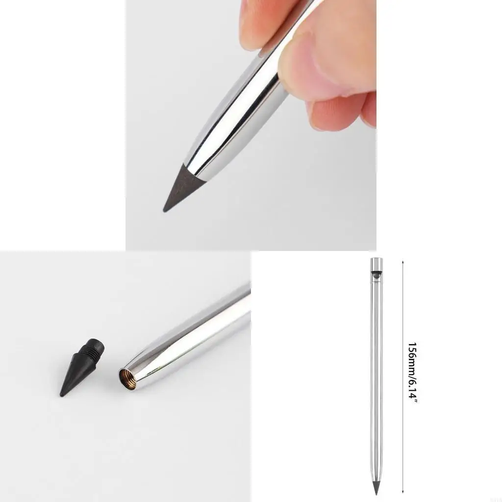 

M5TB 1Piece Metal Inkless Pen Inkless Erasable Pencil Metallic Pencil Aluminum Pencil