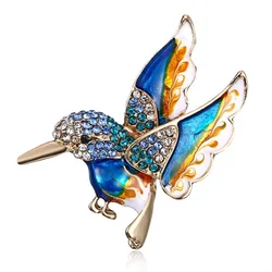 new bird animal brooch fashion alloy enamel hummingbird pins