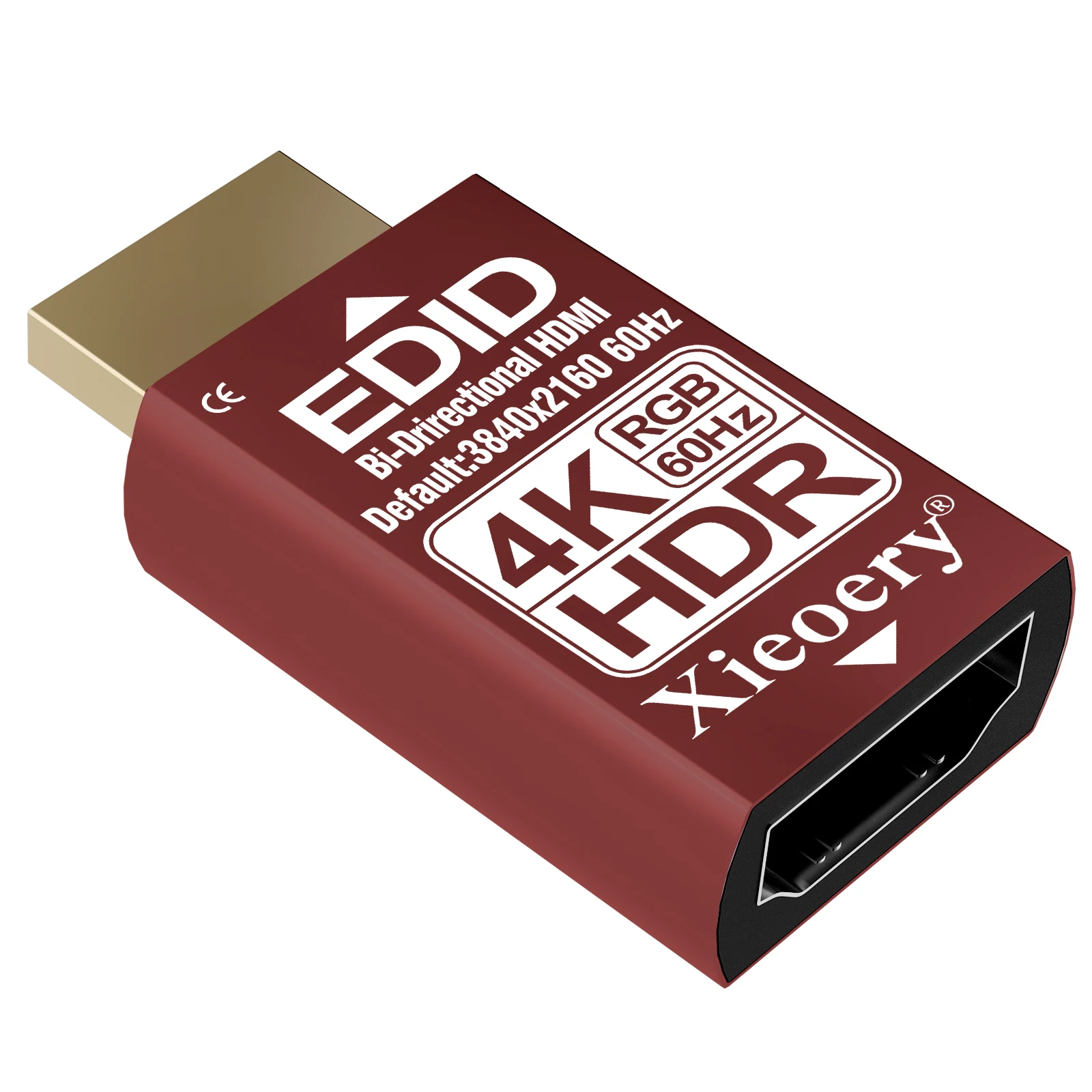 Xieoery HDMI EDID Emulator 4K HDR RGB, HDMI Dummy Plug with Full RGB Color Support, Default 3840×2160@60Hz Virtual Display
