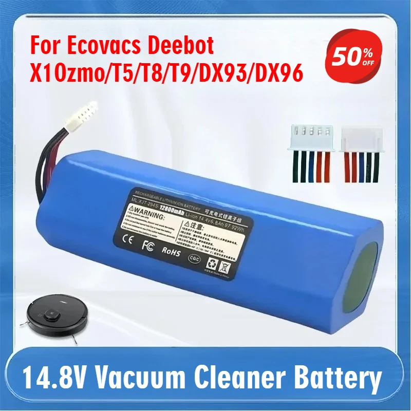 14.8V Battery for Ecovacs Deebot X1 Ozmo/T5/T8/T9/DX93/DX96  Robotic Vacuum Cleaner Replacement Part