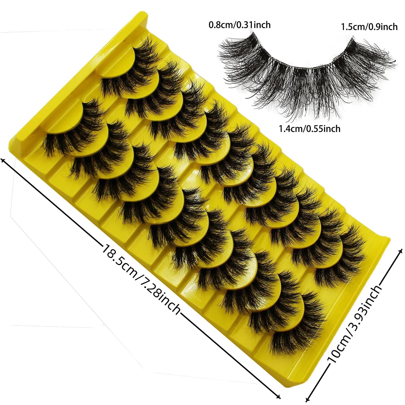 10 Pairs False Fluffy Russian Strip Lashes 3D Fake Lashes Makeup Messy False Eyelashes Fluffy Thick Lashes