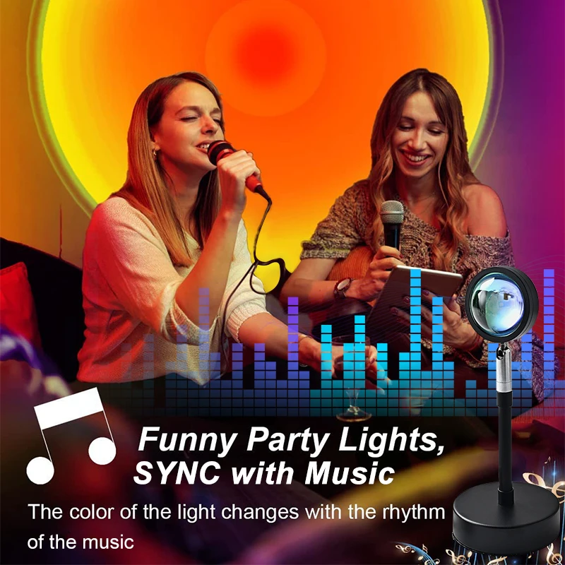 RGB Sunset Lamp Projector, Tuya Smart App, WiFi Bluetooth Remote Control, Bedroom Room Decor, Photography Background, Wall Lamp