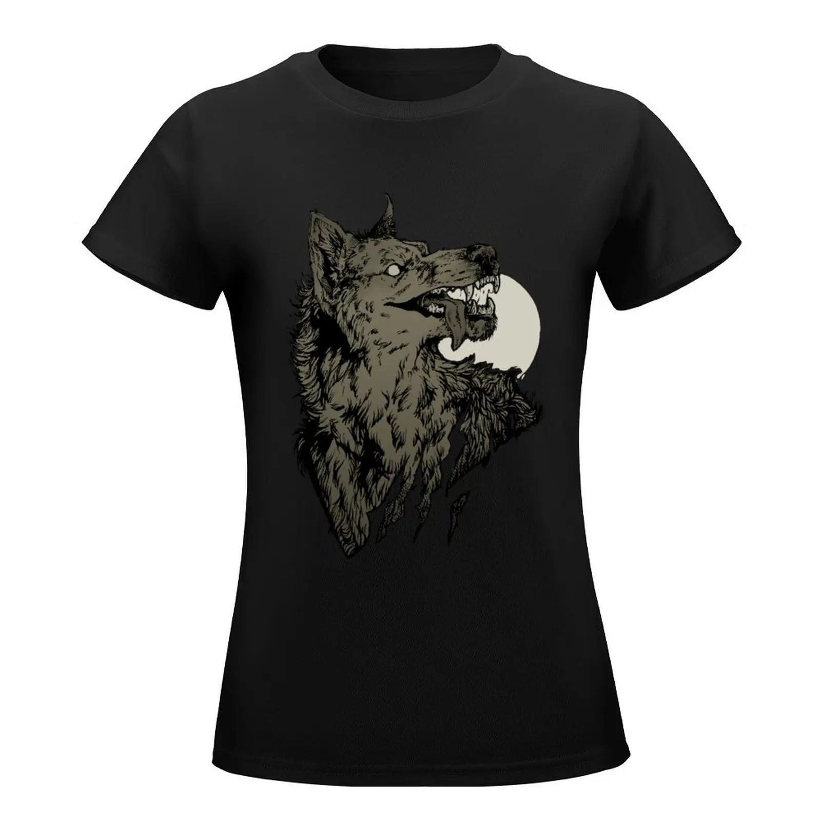 Werewolf ink - white T-Shirt hippie clothes Short sleeve tee animal print shirt for girls t-shirts for Women graphic tees funny