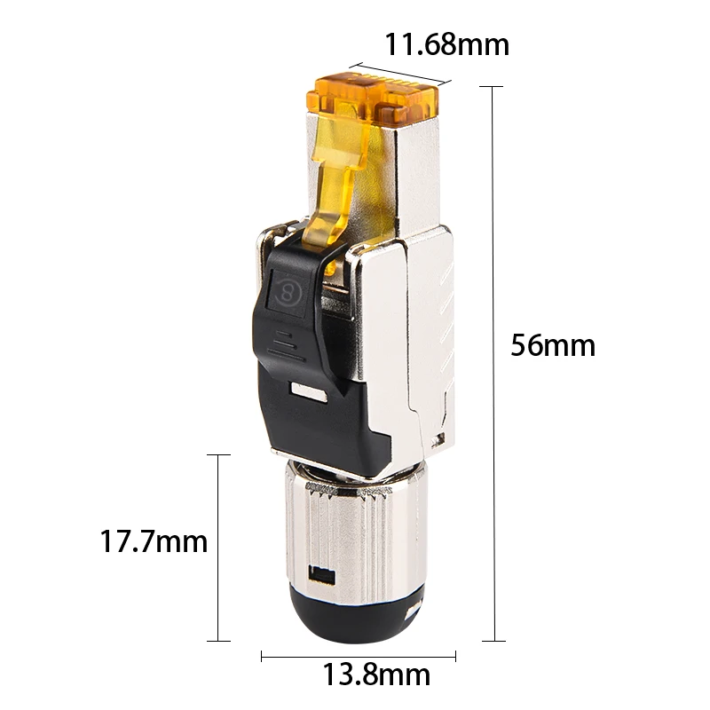 Linkwylan Original Patented Design RJ45 Cat8 Field Termination Plug Shielded Toolless Cat7 6A Hifi Fast Installation Connector