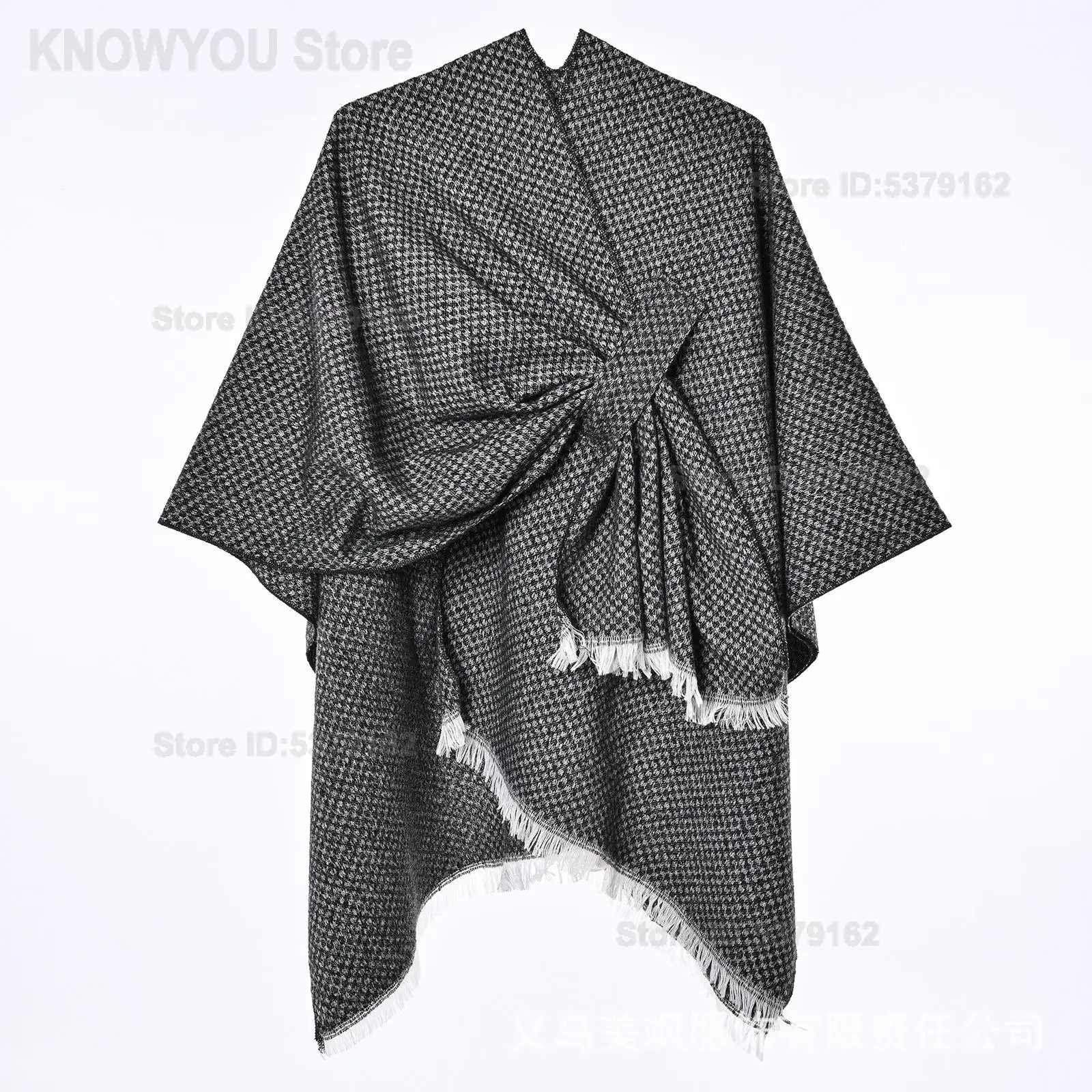 Women Polka Dot Printed Shawl Soft Thick Warm Highgrade Winter Wrap Multi Purpose Office Nap Blanket Casual Versatile Ladies