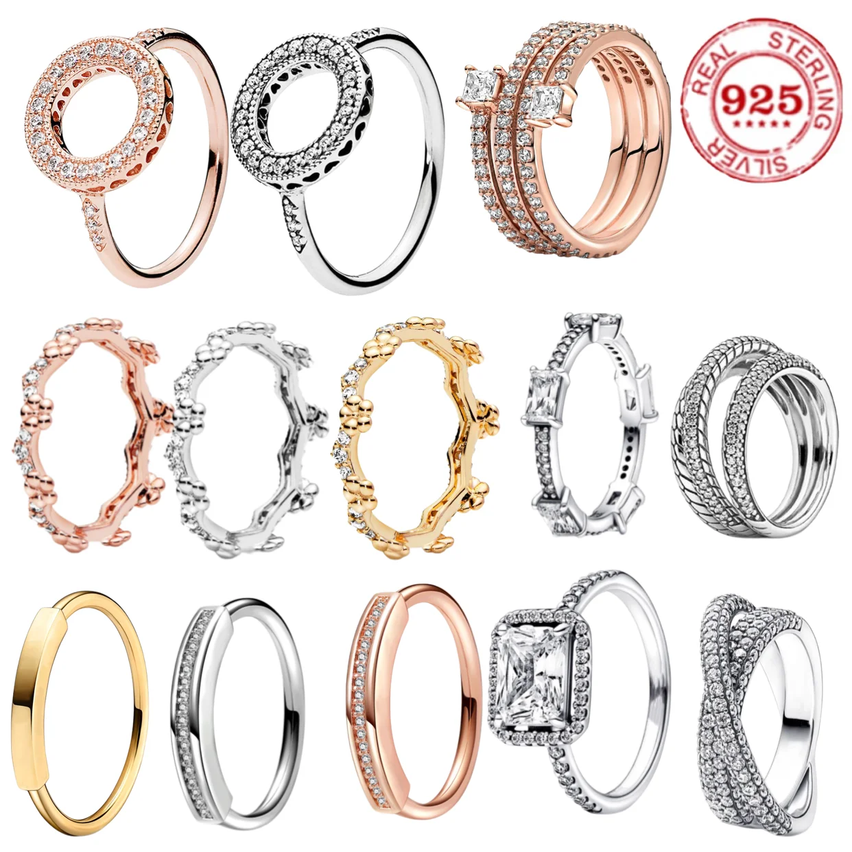 

Classic True 925 sterling Silver Fashion irregularly wrapped Love Zircon ring Ladies Fine Jewelry party birthday gift accessory