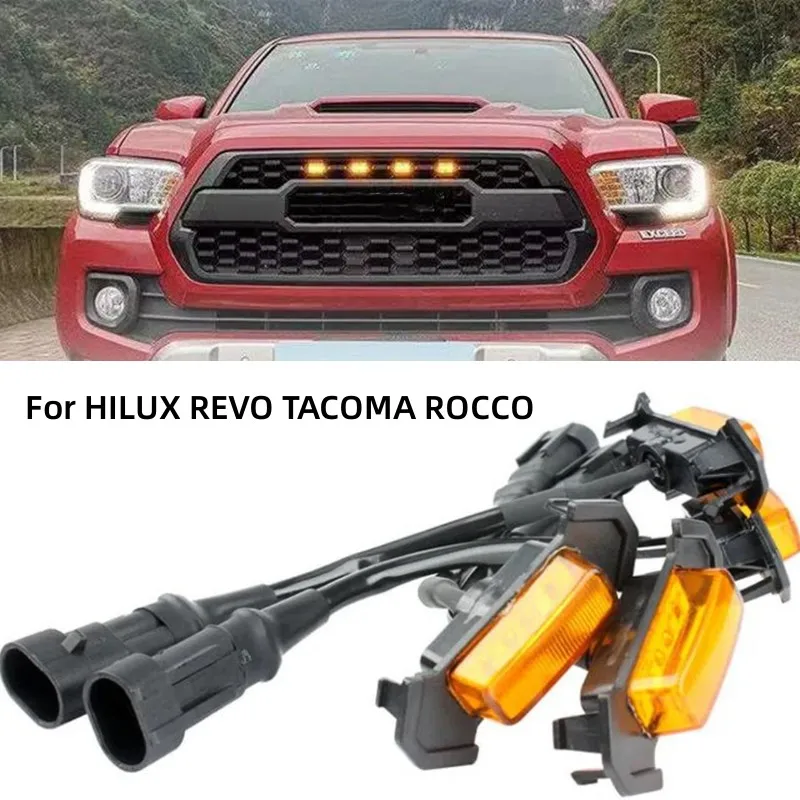 

Modify Racing Grill White LED Lamps Amber LED Light External Decoration Grille Lamp For HILUX REVO TACOMA ROCCO