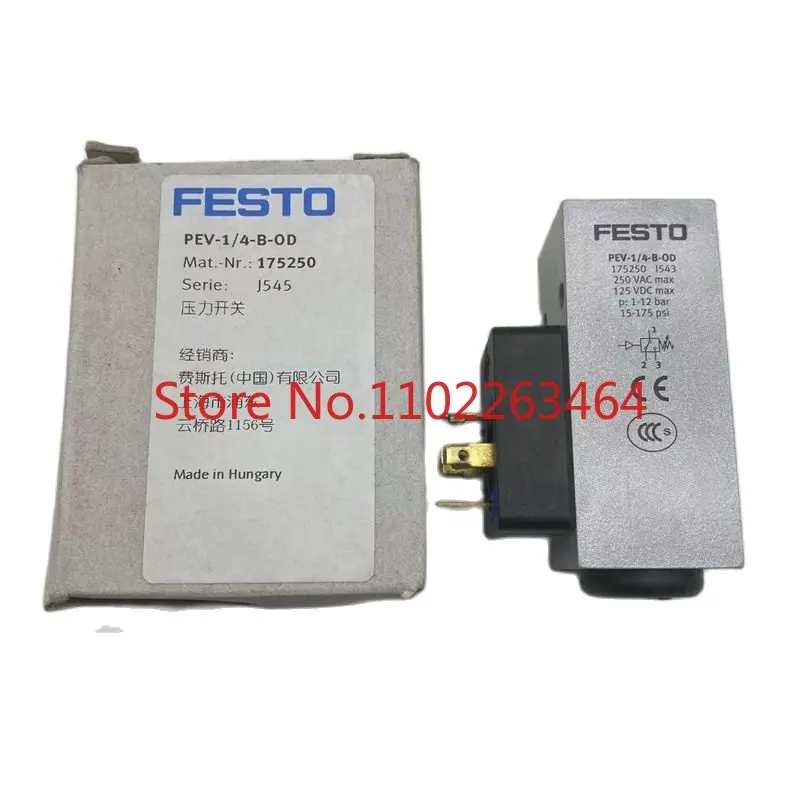 FESTO Pressure switch 175250 PEV-1/4-B-OD 161760 192488 PEV-1/4-B 10773 PEV