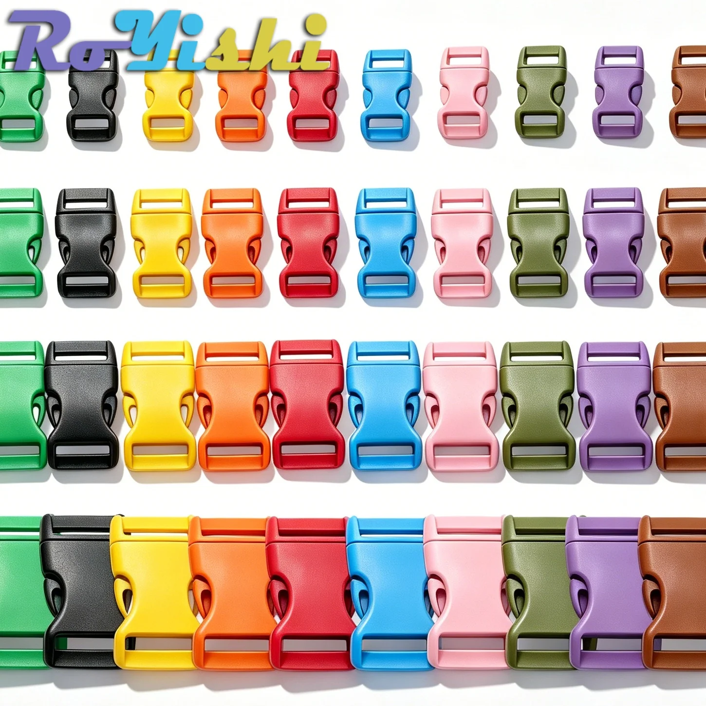 

13Pcs 10/15/20/25mm Assorted Colors Plastic Side Release Buckle Belt buckle for Parachute 550 Cord Paracord Bracelet Outdoor