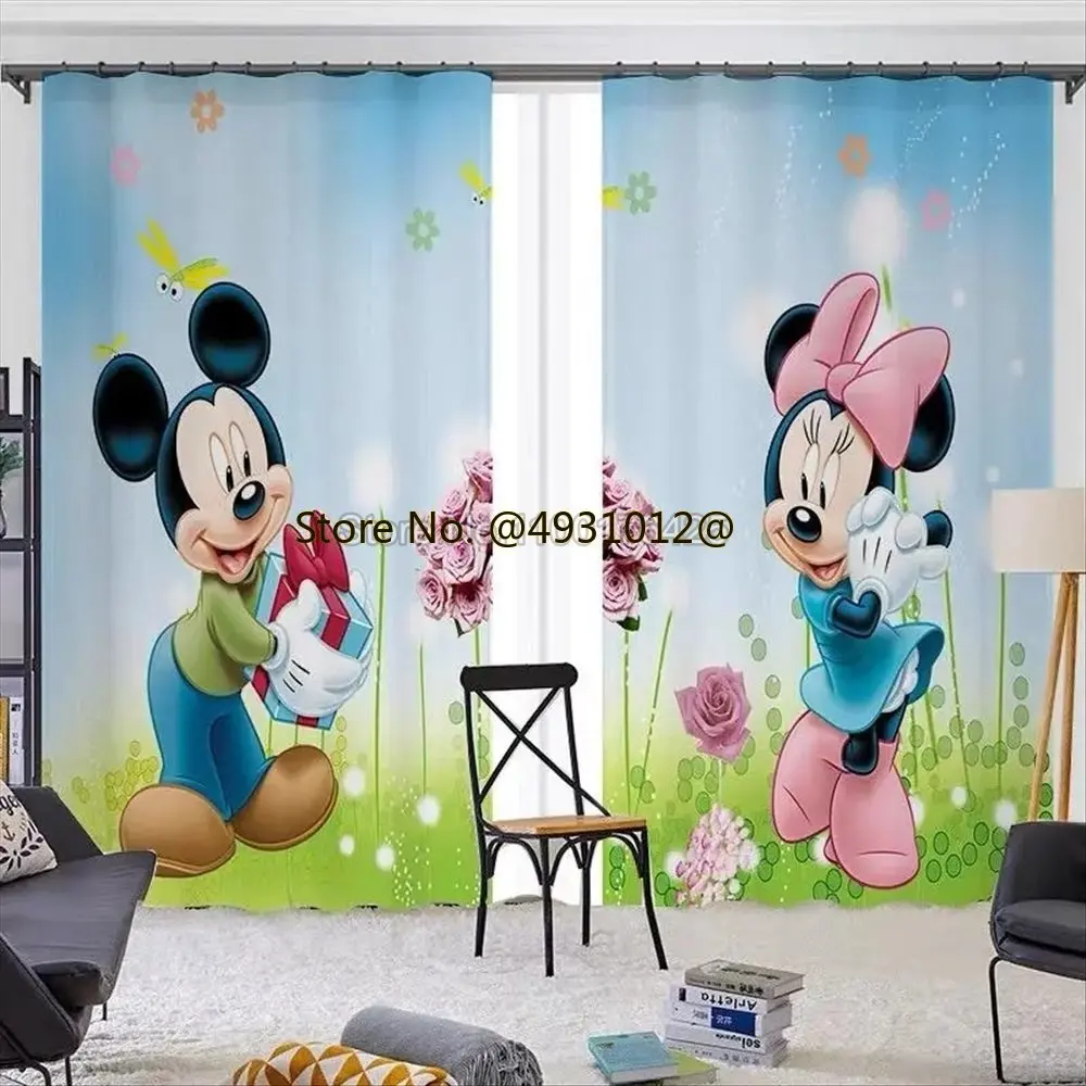 Disney Disney Mickey Minnie Mouse Zasłony zaciemniające do salonu Łazienka Zasłony okienne Sypialnia Dekoracja domu Prezenty dla dzieci