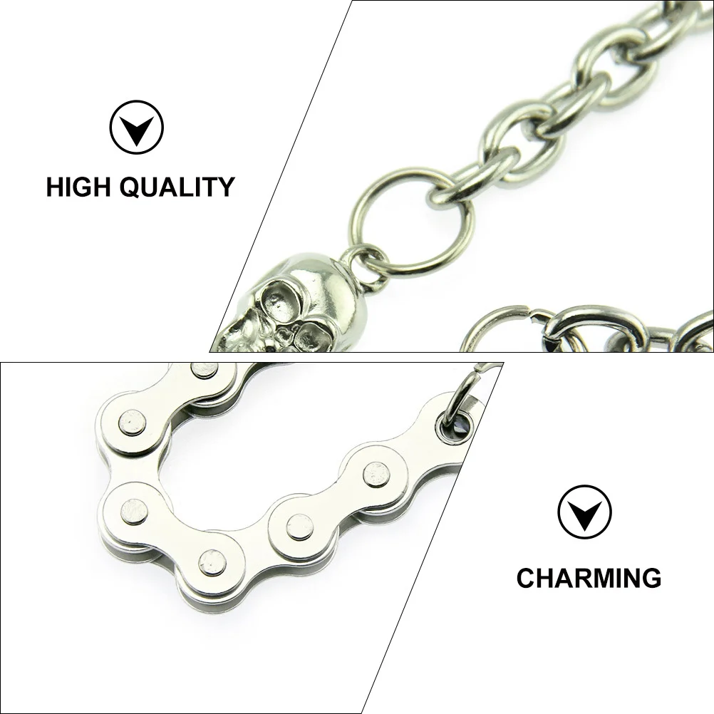 

1Pcs Male Pants Chain Silver Quality Zinc Alloy Hip-Hop Punk Style Versatile Jeans Chain Stylish Waist Accessory
