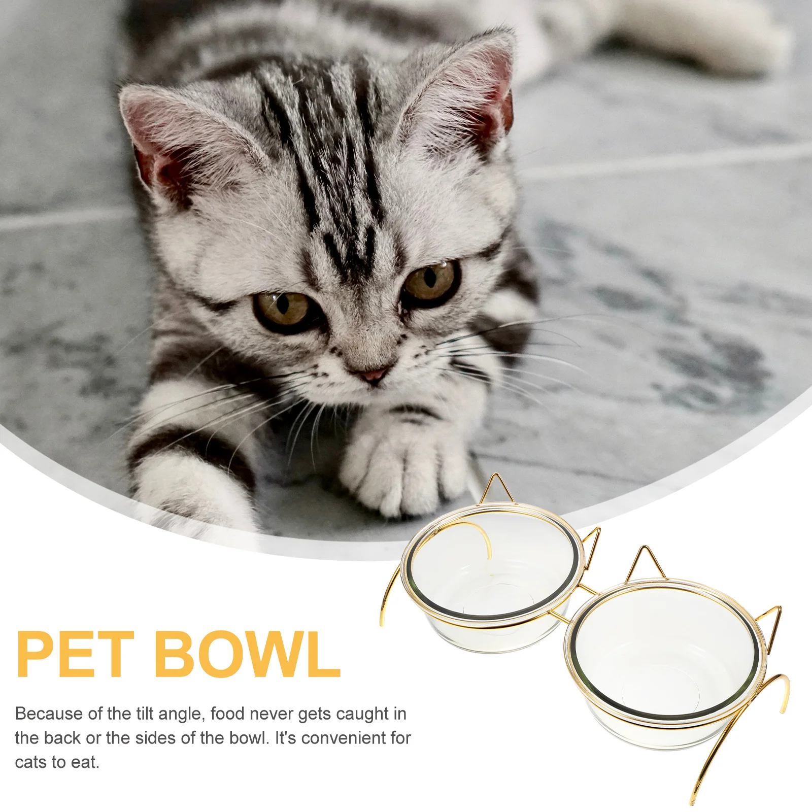 

Pet Feeder High Base Cat Bowl Food Feeding Eating Drinking Bowls for Small Dogs