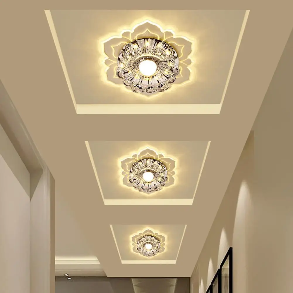 Modern LED Ceiling Light 3W Surface Mounted Crystal Lampshade Gallery Spotlight for Hallway Living Room Bedroom Ceiling Light